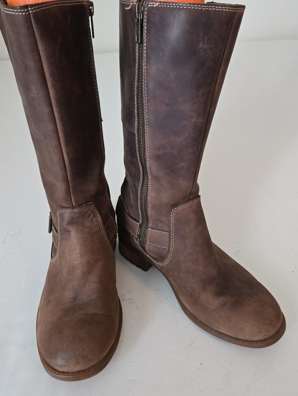 UGG Brown Leather Knee-High Zip Boots